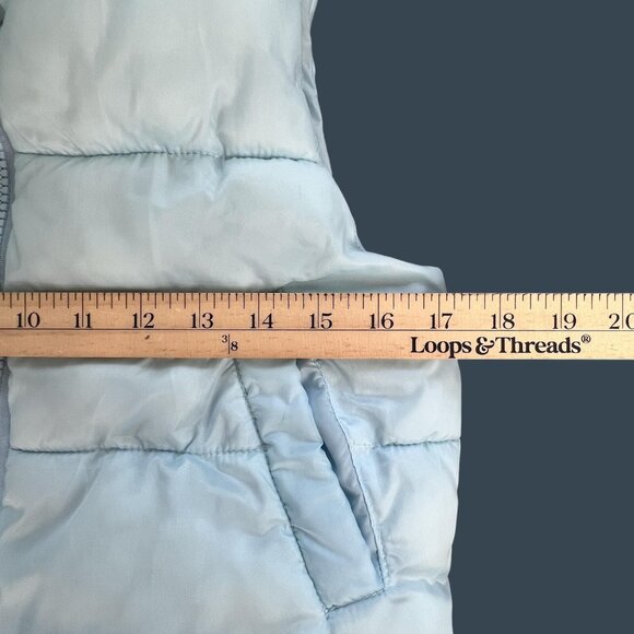 Art Class Girls Small 6/7 Puffer Vest Blue Quilted Sleeveless Pockets Outerwear - Picture 7 of 8